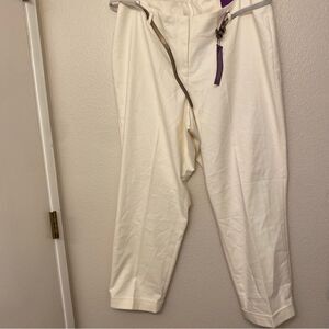 Lane Bryant white crop trousers pants ankle double stretch weave plus size 18